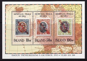 Исландия, 1993, 60 лет почтовой марке, блок